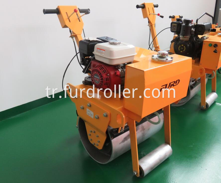 Honda engine single drum walk behind roller